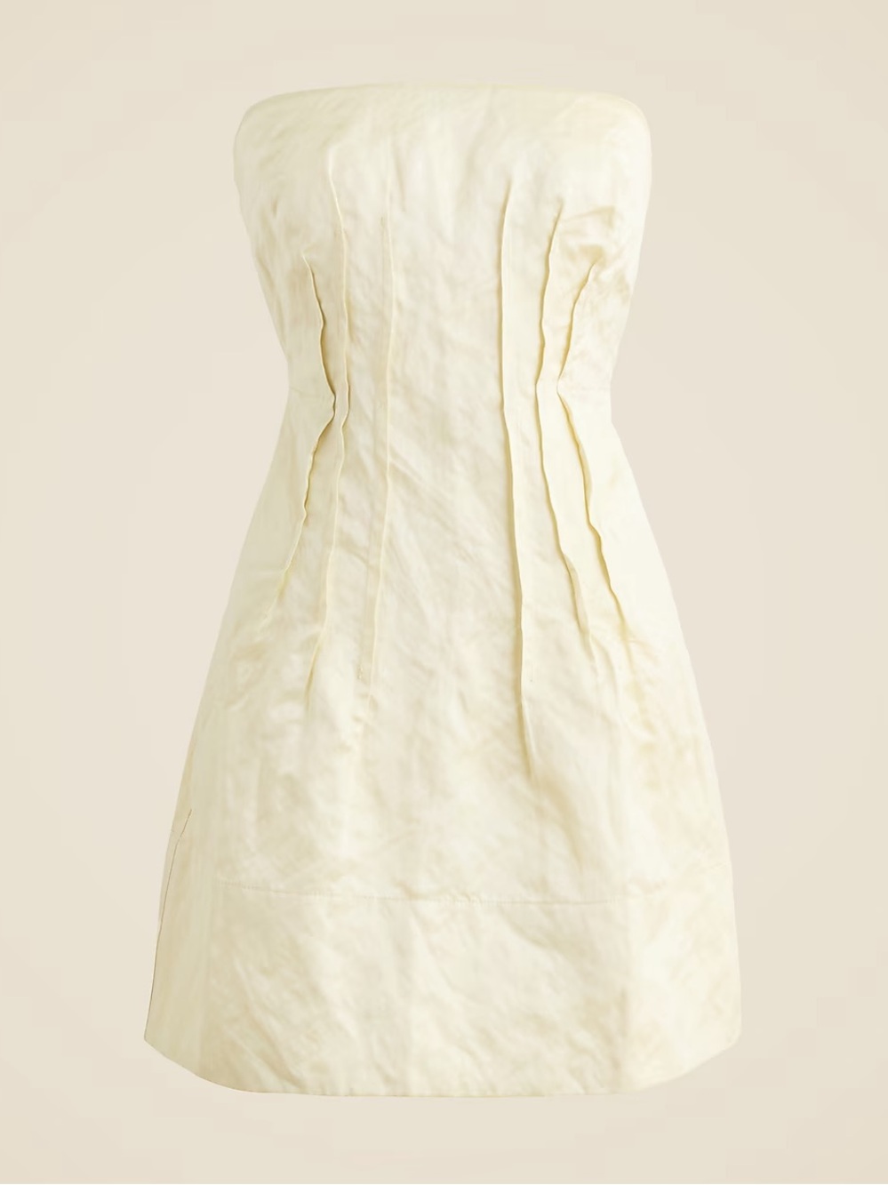 NWT J. Crew Collection Strapless Ivory Satin Cocktail Mini Dress sz 00